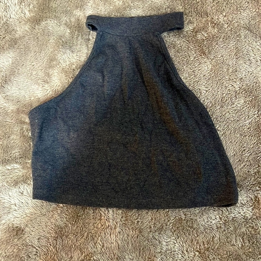 Halter Grey Crop Top